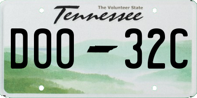 TN license plate D0032C