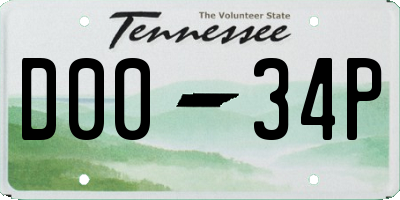 TN license plate D0034P