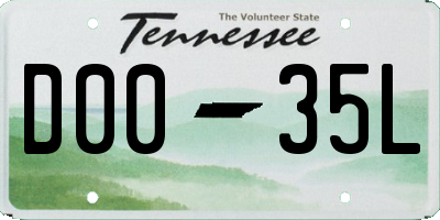 TN license plate D0035L