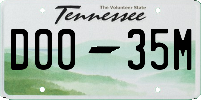 TN license plate D0035M