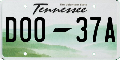 TN license plate D0037A