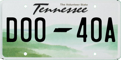TN license plate D0040A