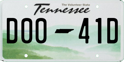 TN license plate D0041D
