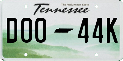 TN license plate D0044K