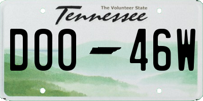 TN license plate D0046W