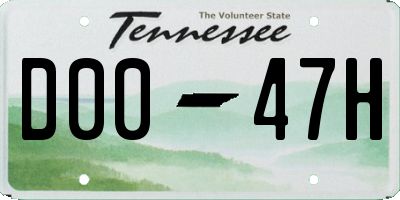 TN license plate D0047H