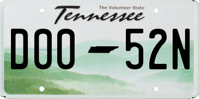 TN license plate D0052N