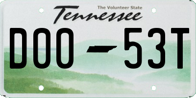 TN license plate D0053T