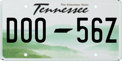 TN license plate D0056Z