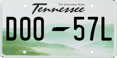 TN license plate D0057L