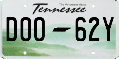 TN license plate D0062Y