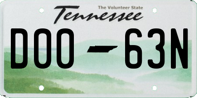 TN license plate D0063N