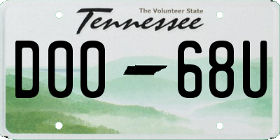 TN license plate D0068U