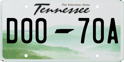 TN license plate D0070A