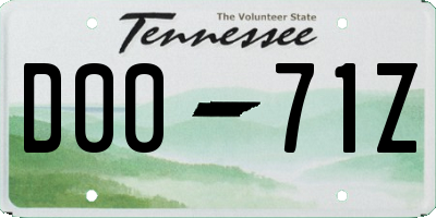 TN license plate D0071Z