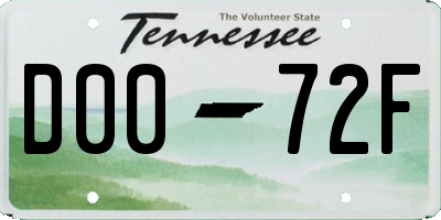 TN license plate D0072F
