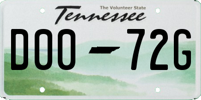 TN license plate D0072G
