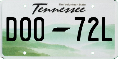 TN license plate D0072L