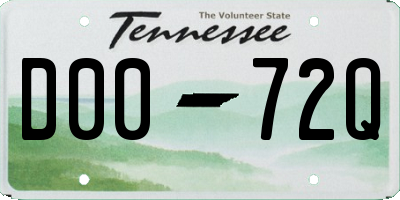 TN license plate D0072Q