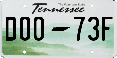 TN license plate D0073F