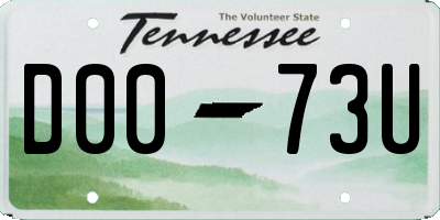 TN license plate D0073U