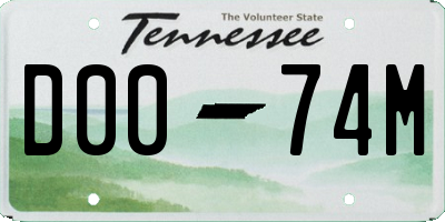 TN license plate D0074M