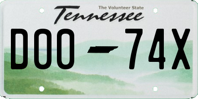 TN license plate D0074X