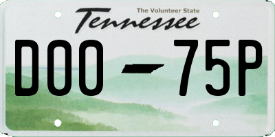 TN license plate D0075P
