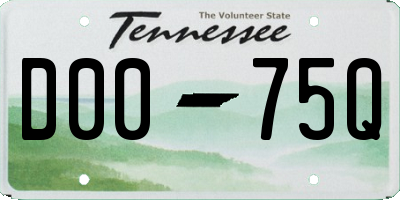TN license plate D0075Q