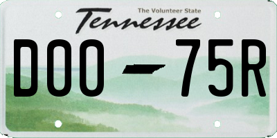 TN license plate D0075R