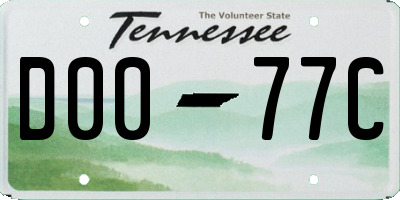 TN license plate D0077C