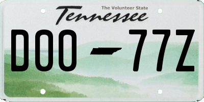 TN license plate D0077Z