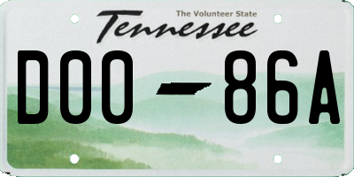 TN license plate D0086A