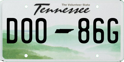 TN license plate D0086G