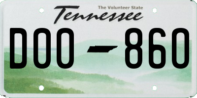 TN license plate D0086O