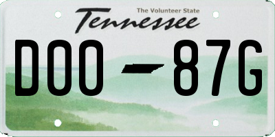 TN license plate D0087G