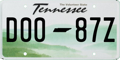 TN license plate D0087Z