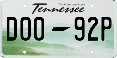 TN license plate D0092P