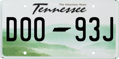 TN license plate D0093J