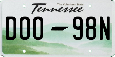TN license plate D0098N