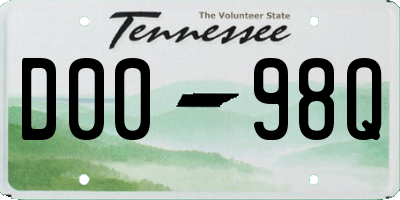 TN license plate D0098Q