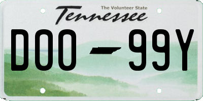 TN license plate D0099Y
