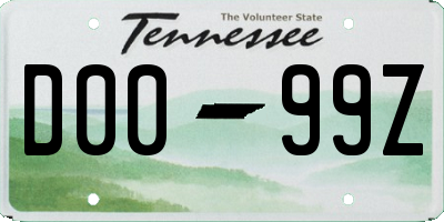 TN license plate D0099Z