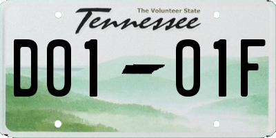 TN license plate D0101F