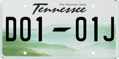 TN license plate D0101J