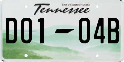 TN license plate D0104B