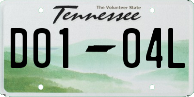 TN license plate D0104L