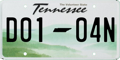 TN license plate D0104N