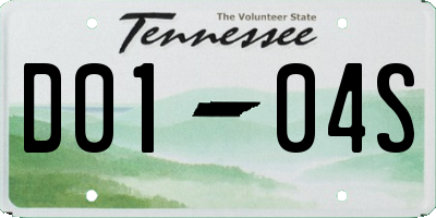 TN license plate D0104S