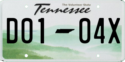 TN license plate D0104X